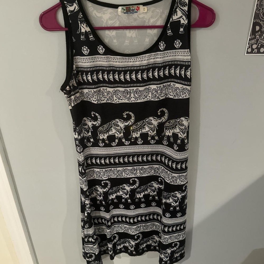 India Boutique Black and White Sleeveless Maxi Dress